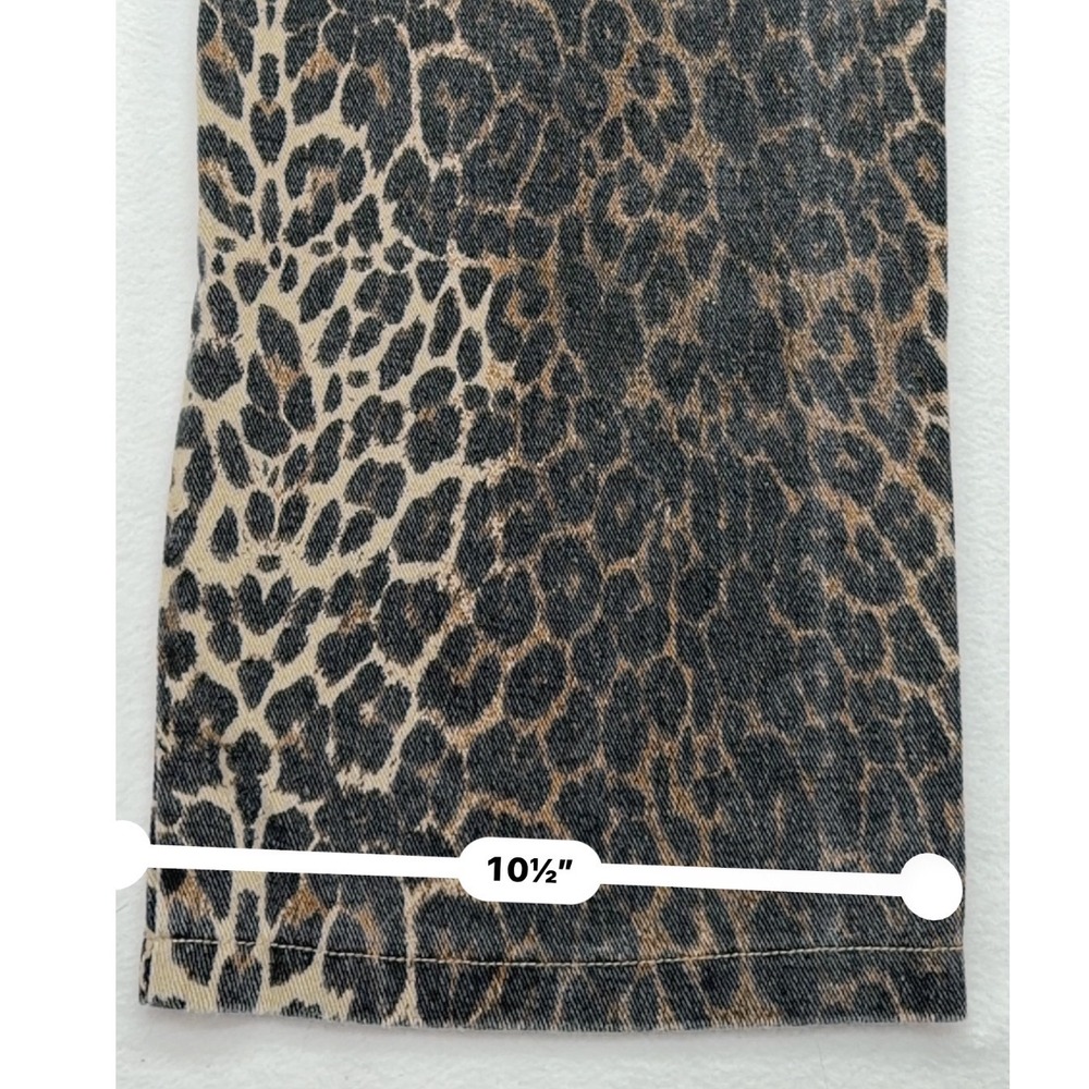 Edikted Leopard Print Wide Leg Jeans Women's S Brown Black Denim - Picture 7 of 14